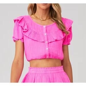 Loveshackfancy Elania Crop Top Womens Size M